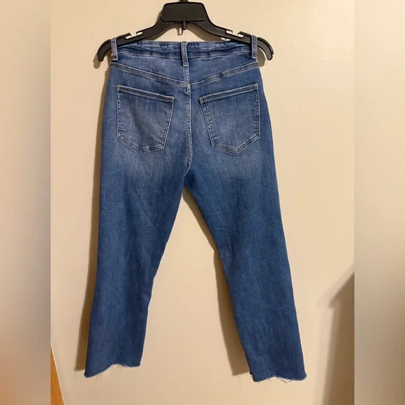 Stylish Blue Straight Leg Jeans - Picture 2 of 2